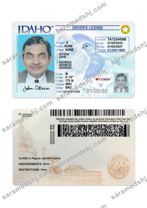 USA Idaho driving license 2023-present